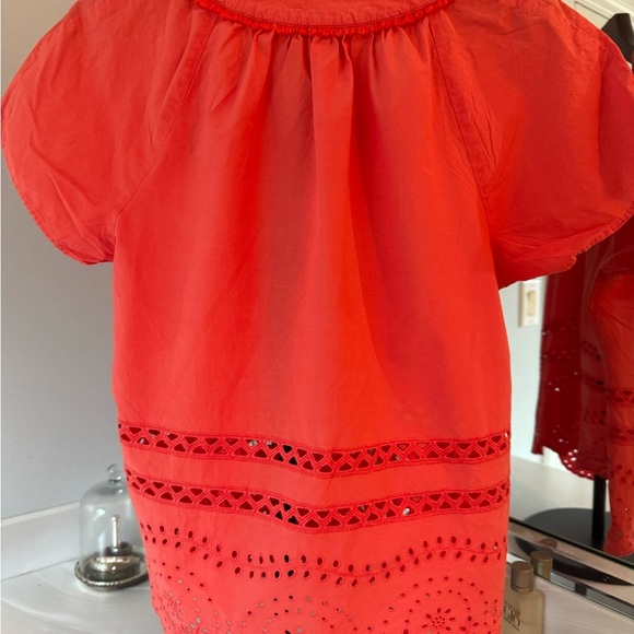 Madewell Rusty Orange Eyelet Angelica Top -Medium US - Picture 10 of 13